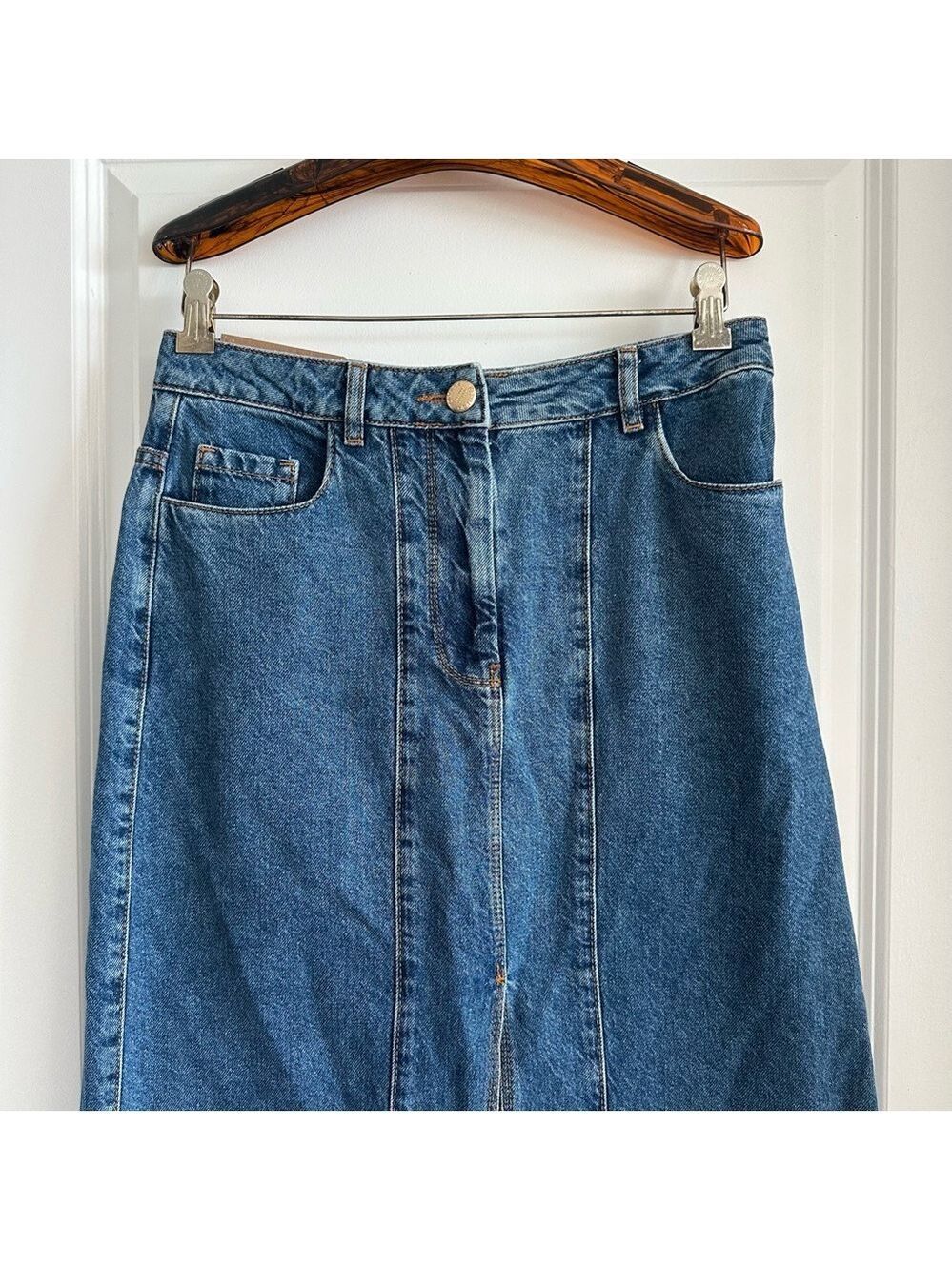 Farm Rio Denim Midi Skirt - Picture 2 of 10